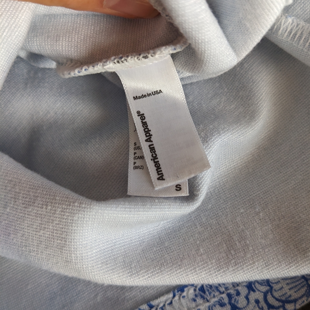 American Apparel Blue And White Floral Pencil Skirt - Picture 4 of 4